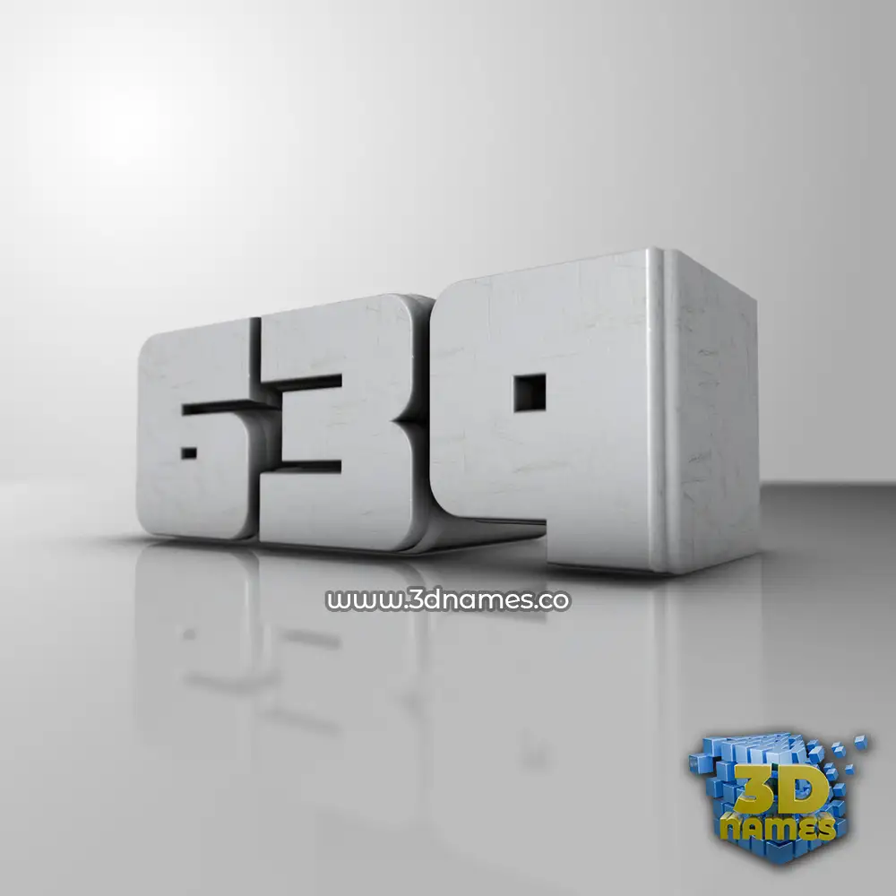 639 in White Metro style - 3D name wallpaper