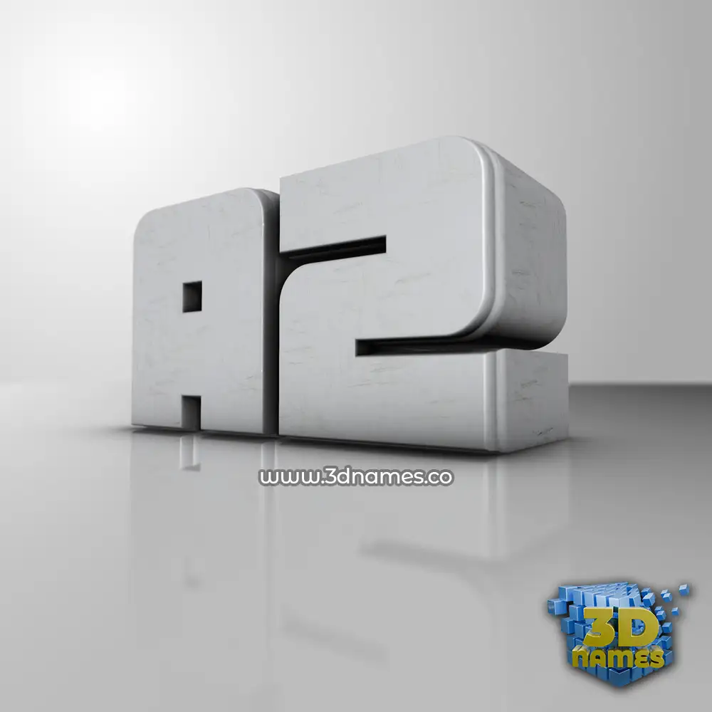 a2 in White Metro style - 3D name wallpaper
