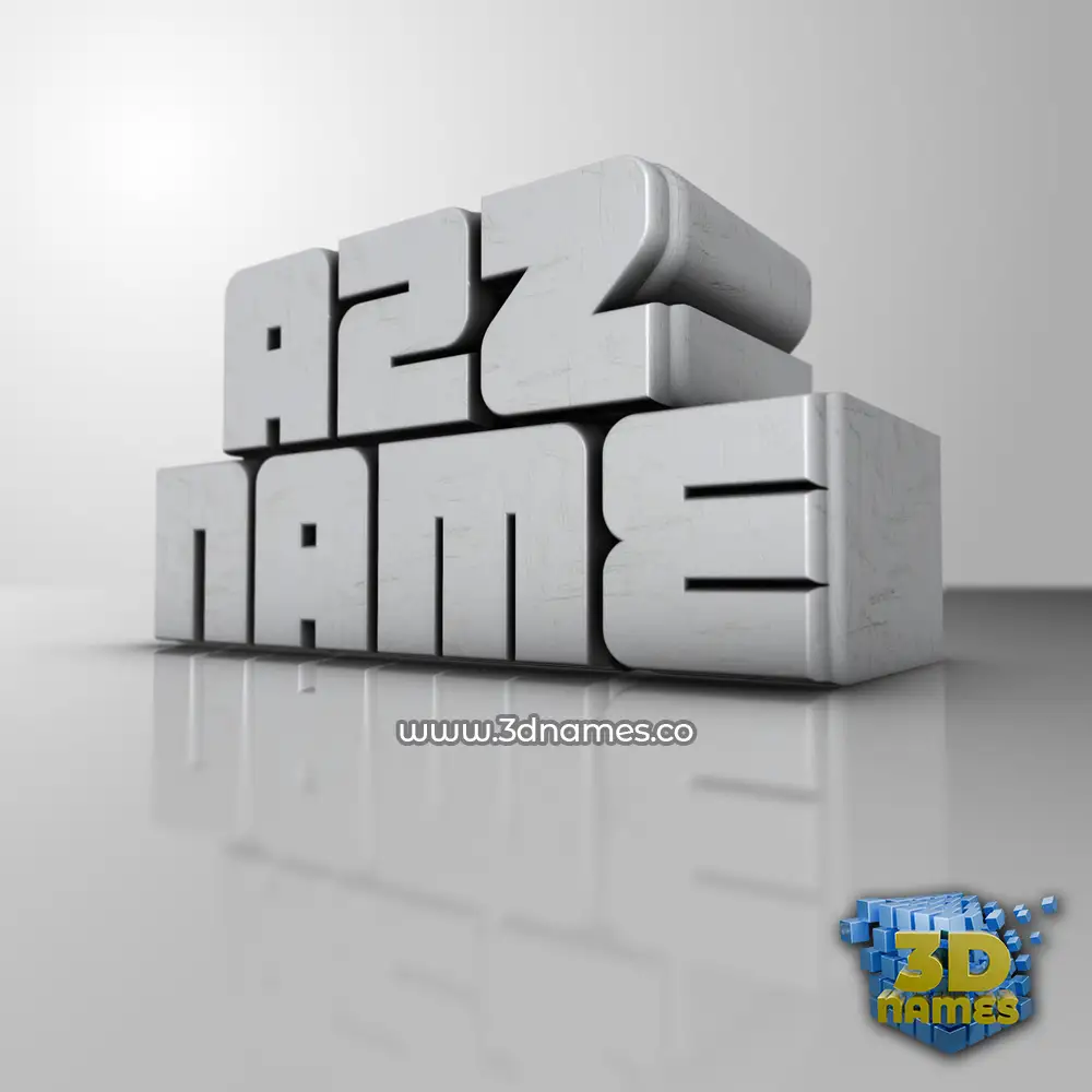 a2z name in White Metro style - 3D name wallpaper