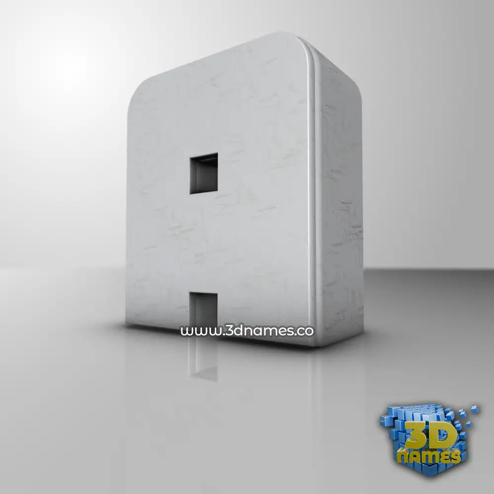 a in White Metro style - 3D name wallpaper