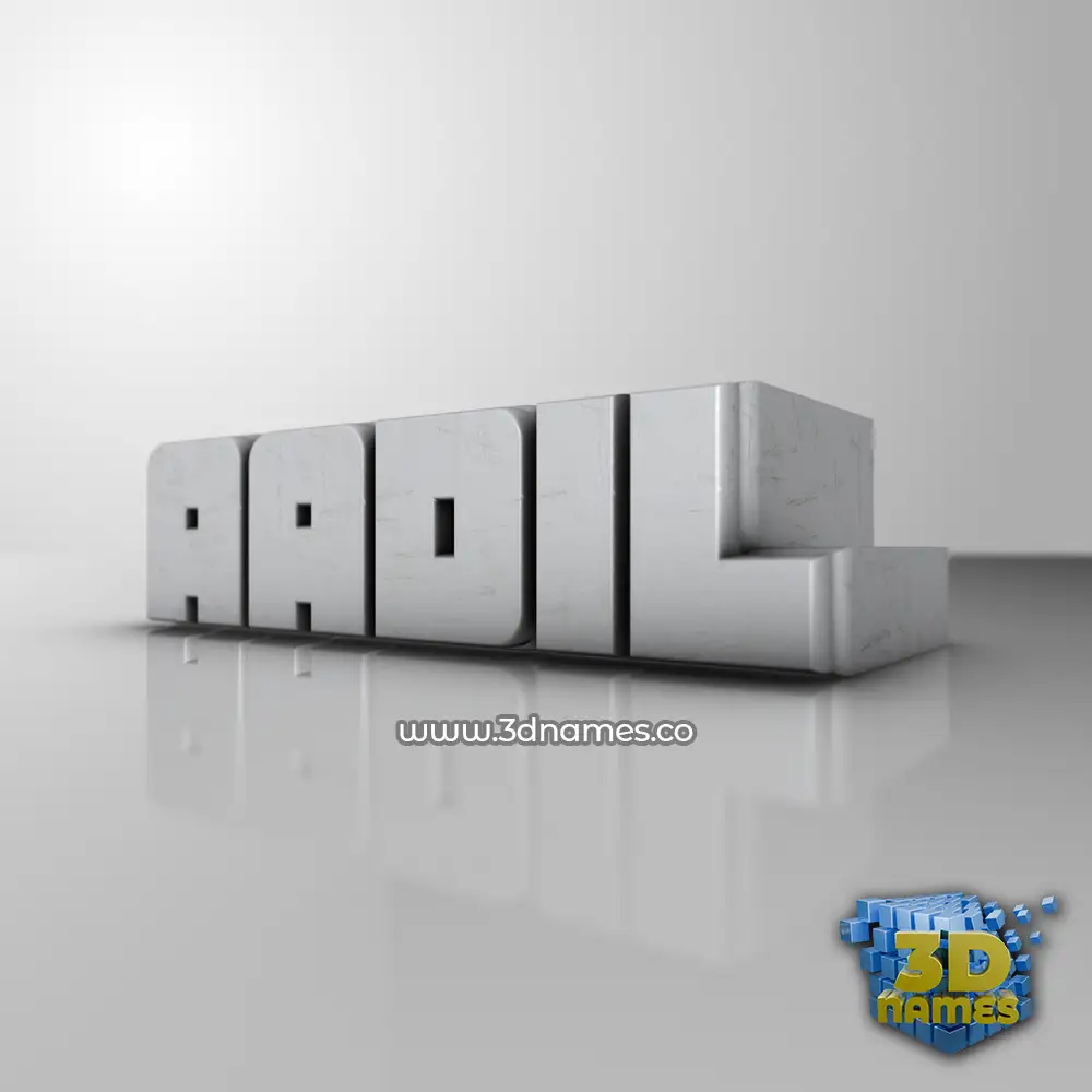 aadil in White Metro style - 3D name wallpaper