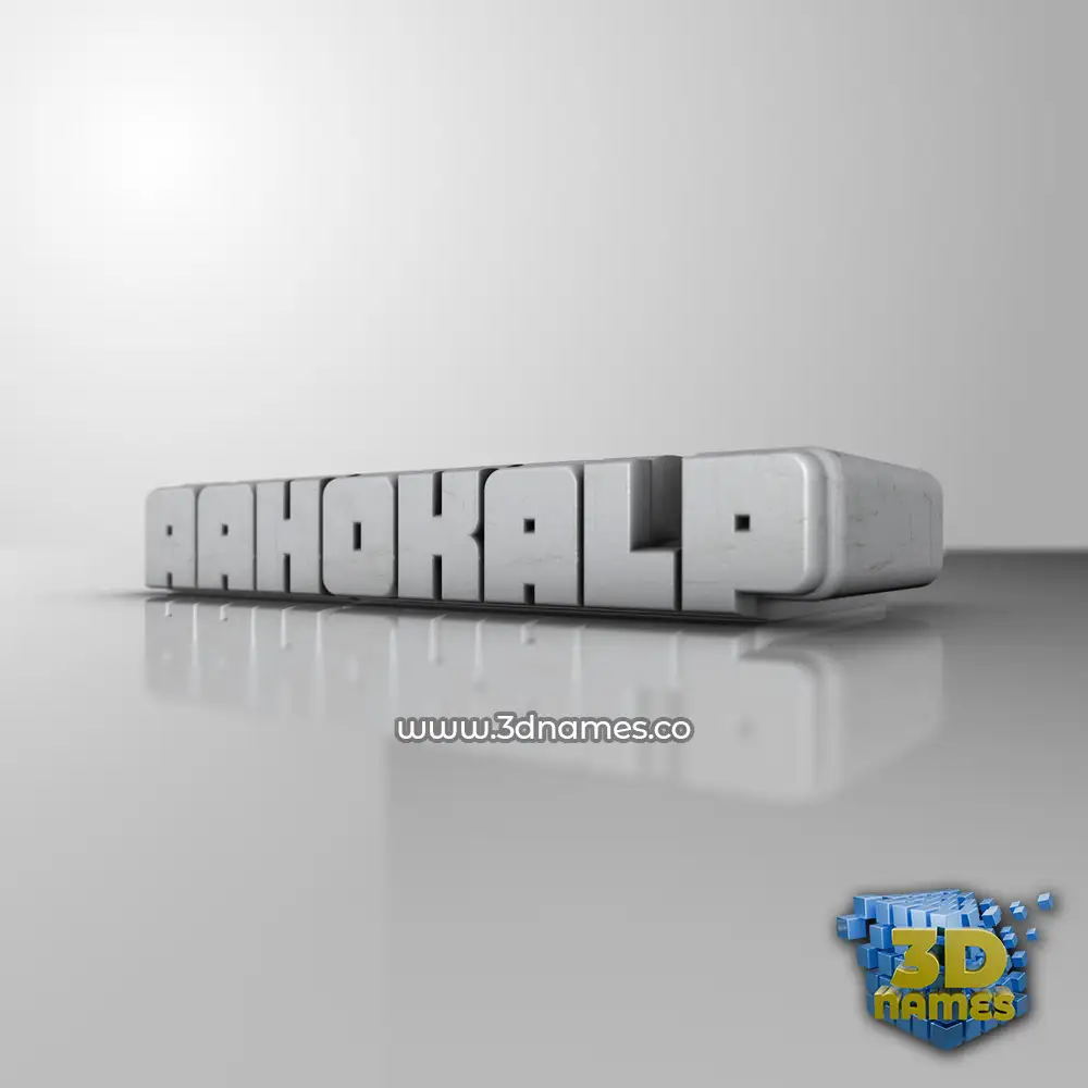 aahokalp in White Metro style - 3D name wallpaper