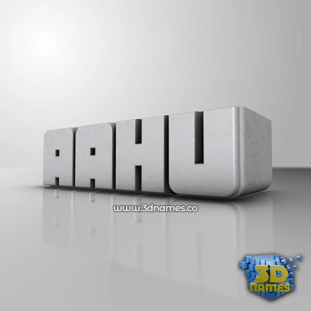aahu in White Metro style - 3D name wallpaper