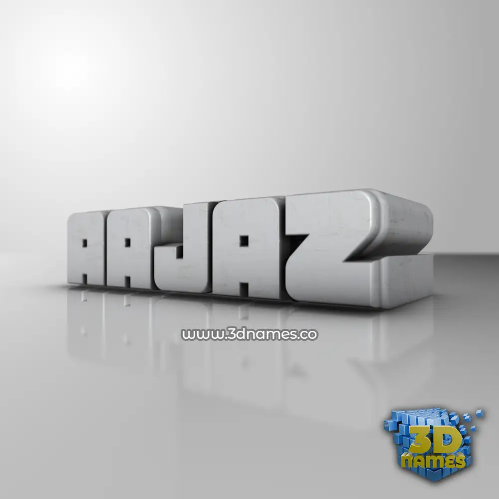 aajaz in White Metro style - 3D name wallpaper