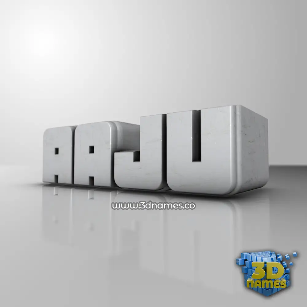 aaju in White Metro style - 3D name wallpaper