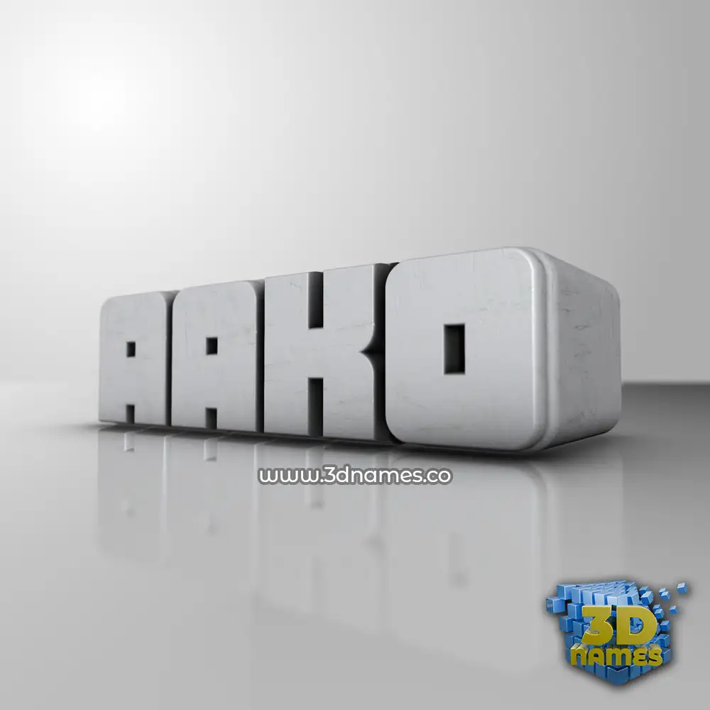 aako in White Metro style - 3D name wallpaper