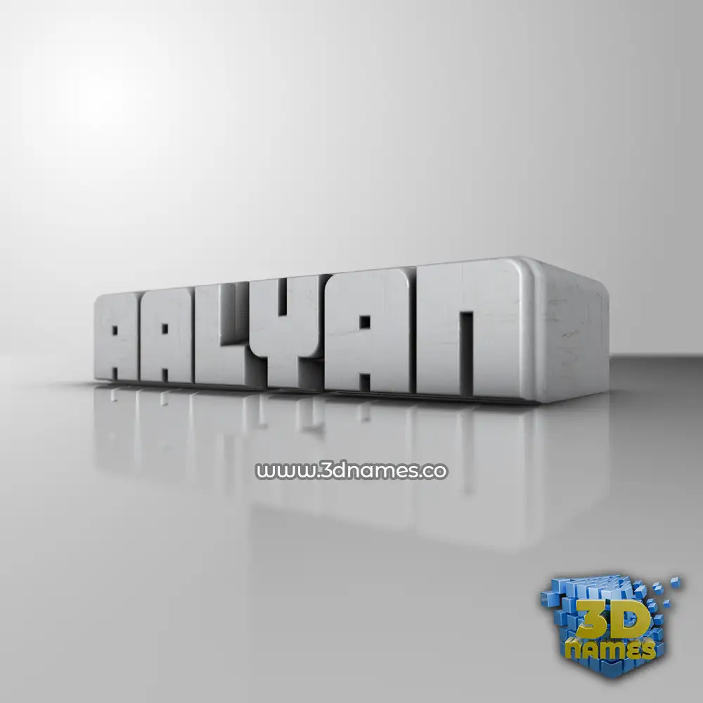 aalyan in White Metro style - 3D name wallpaper