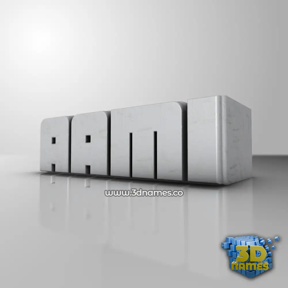 aami in White Metro style - 3D name wallpaper