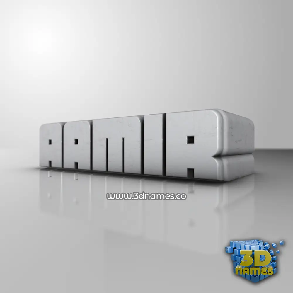 aamir in White Metro style - 3D name wallpaper