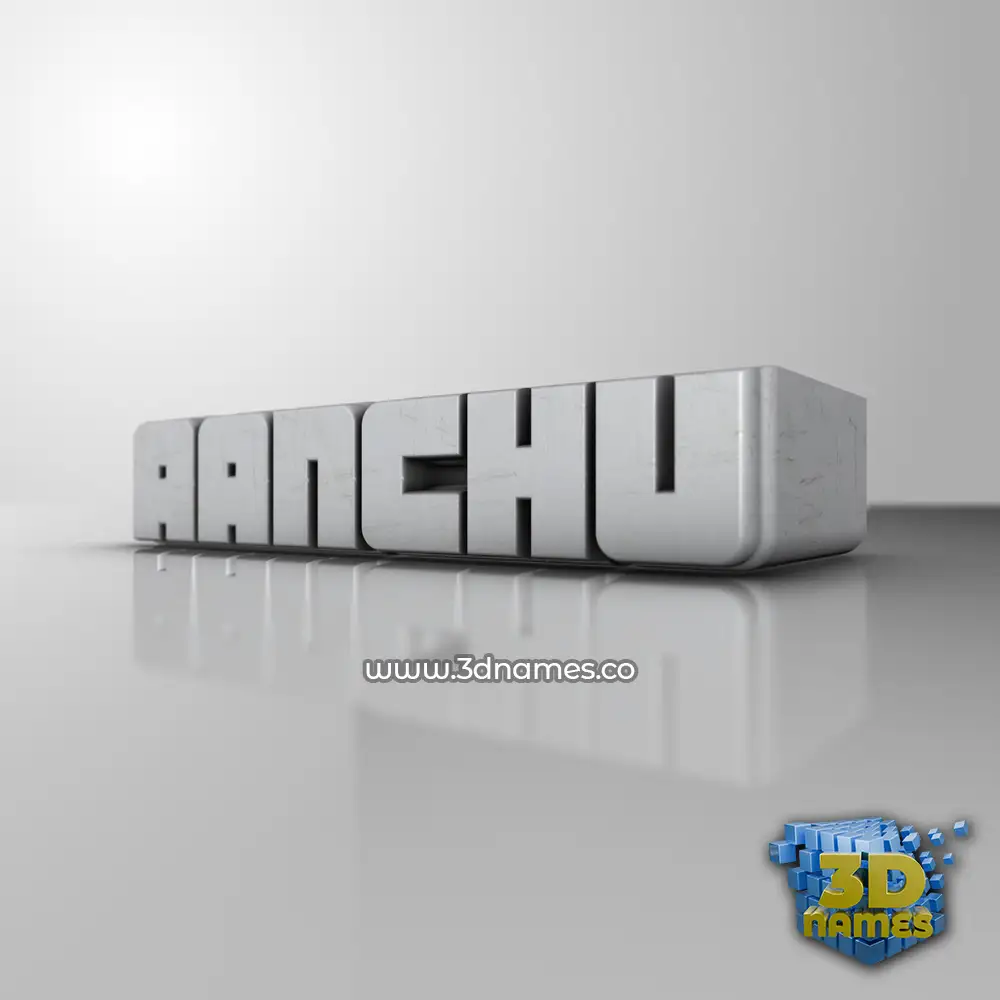 aanchu in White Metro style - 3D name wallpaper