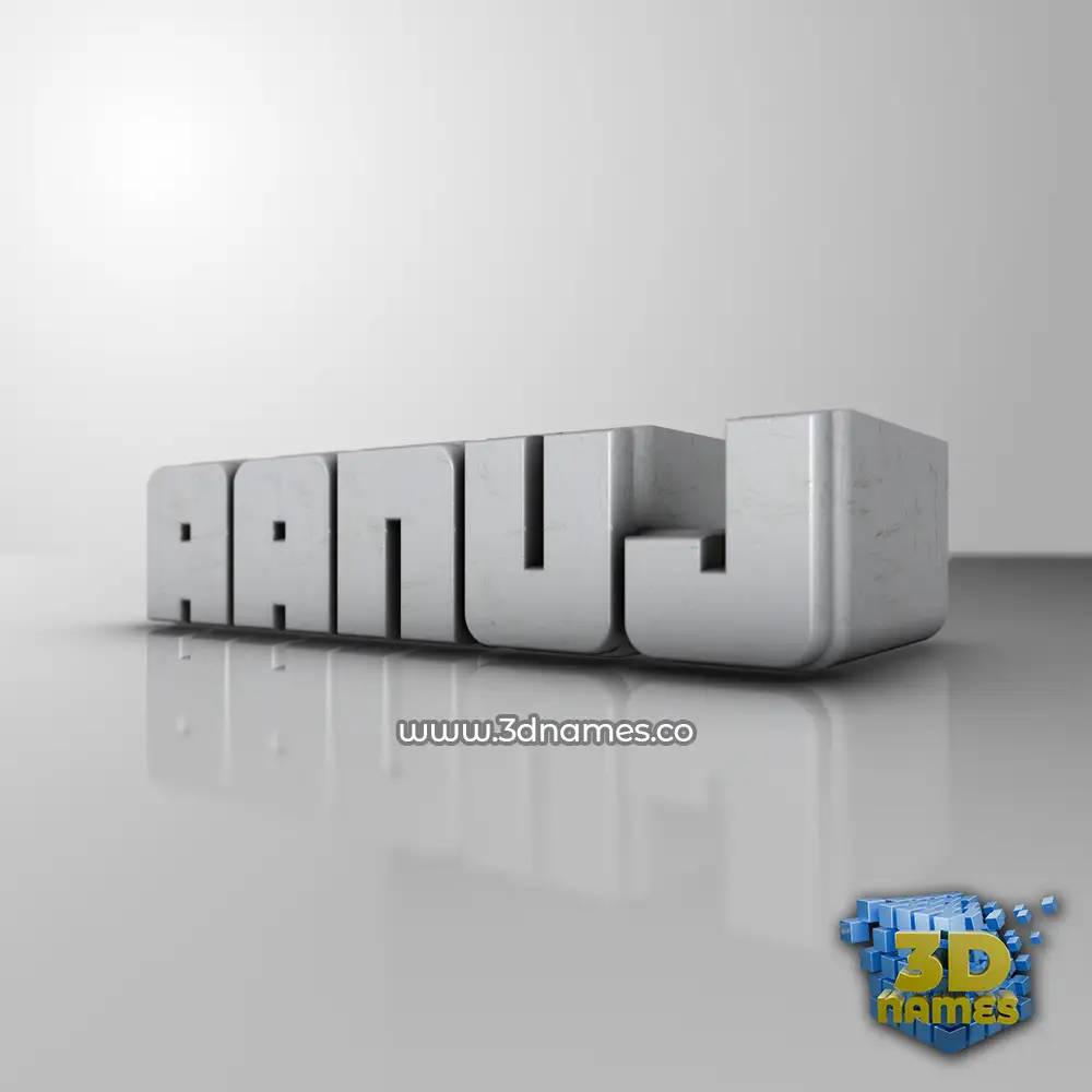 aanuj in White Metro style - 3D name wallpaper