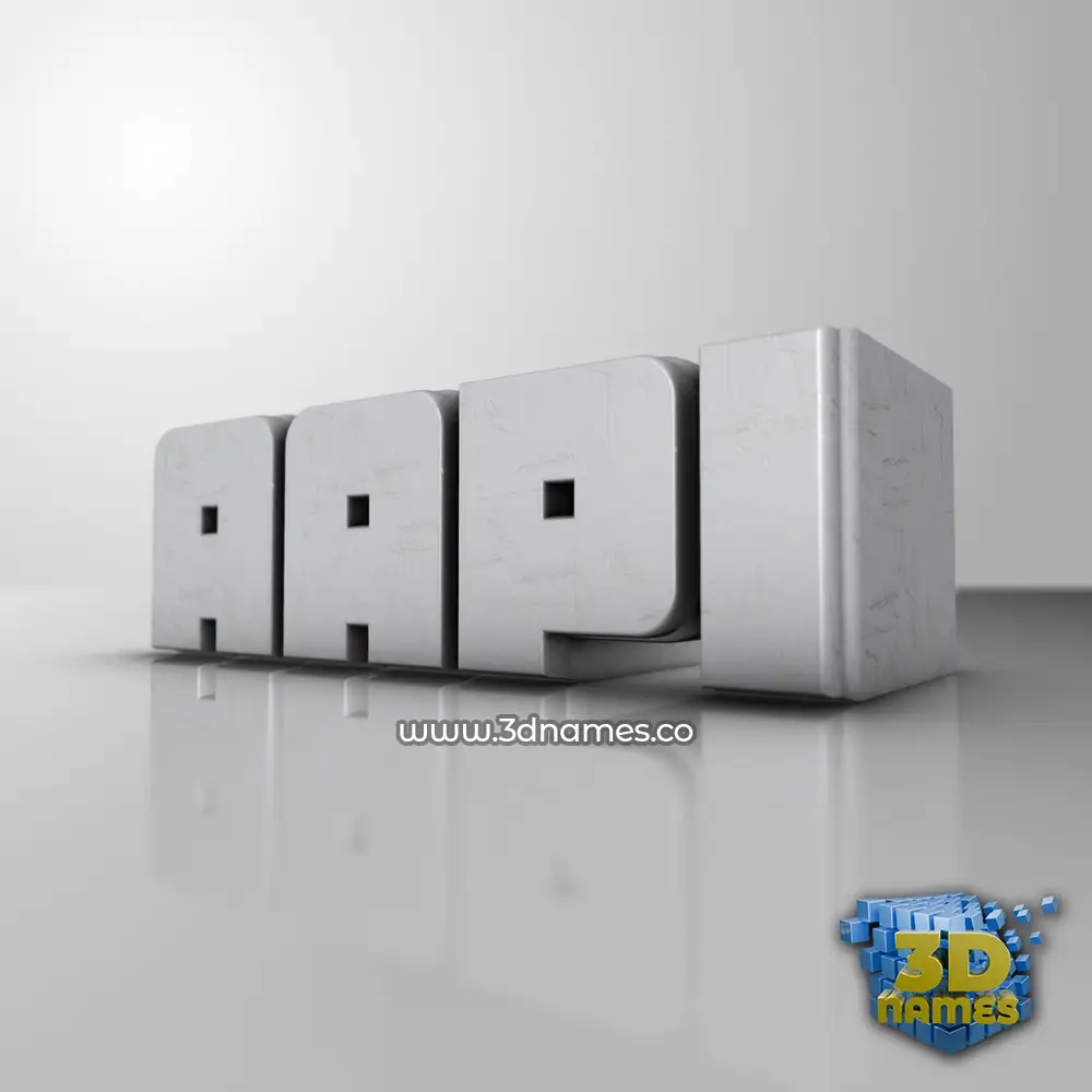 aapi in White Metro style - 3D name wallpaper