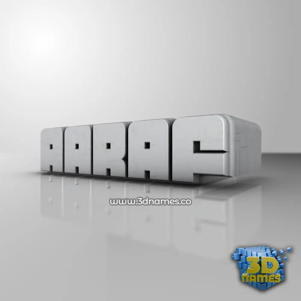 aaraf in White Metro style - 3D name wallpaper