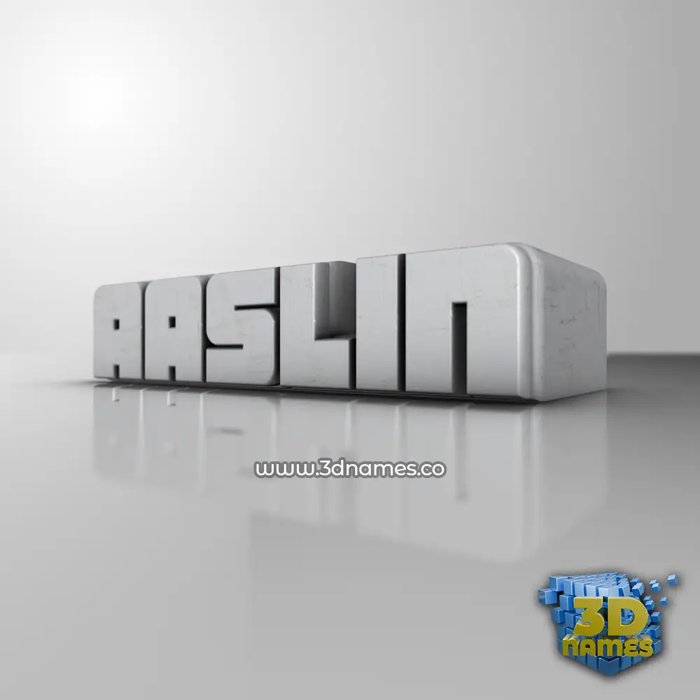 aaslin in White Metro style - 3D name wallpaper