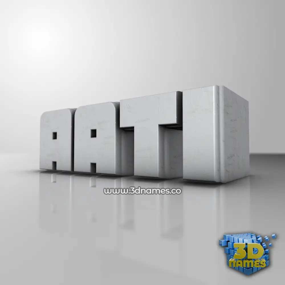 aati in White Metro style - 3D name wallpaper