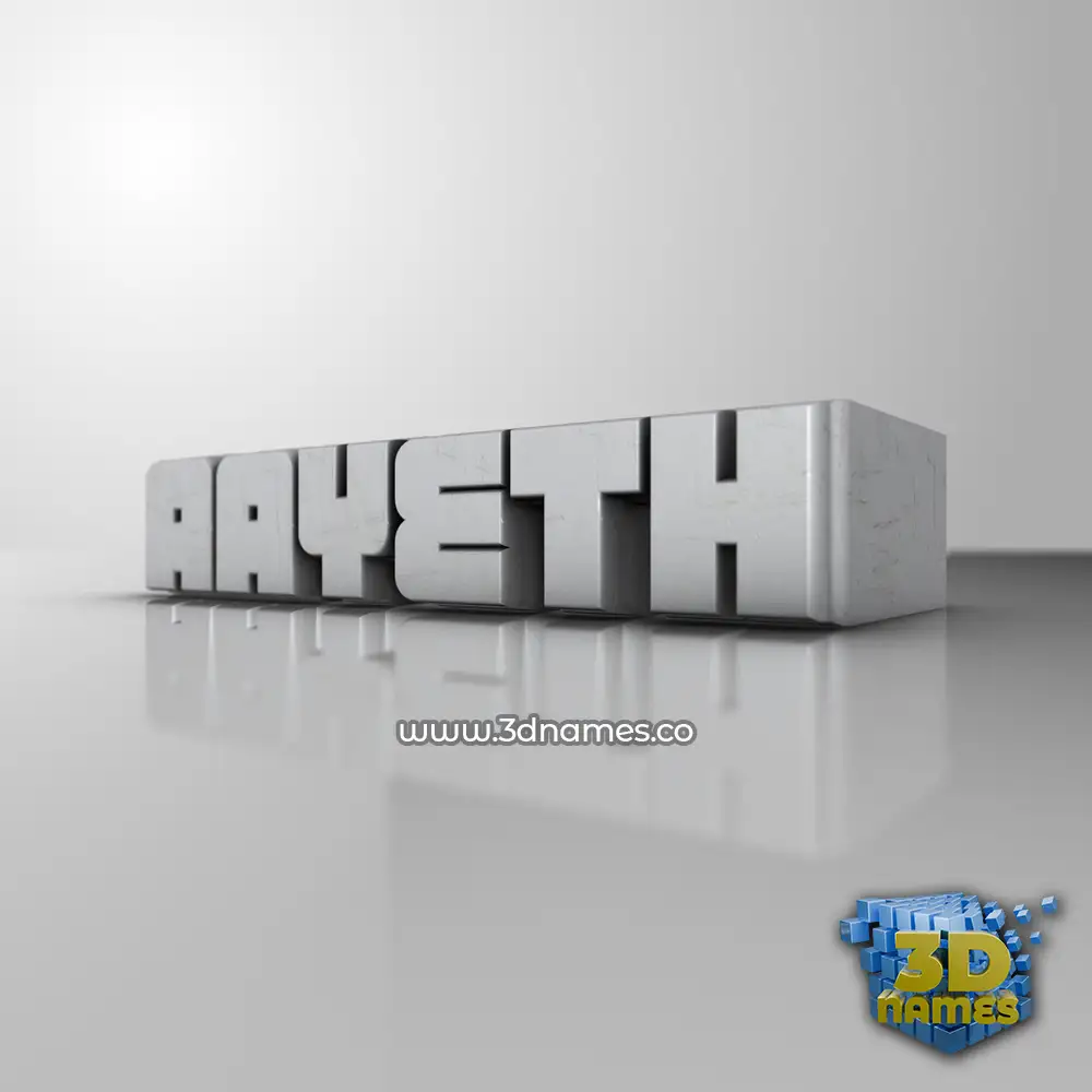 aayeth in White Metro style - 3D name wallpaper