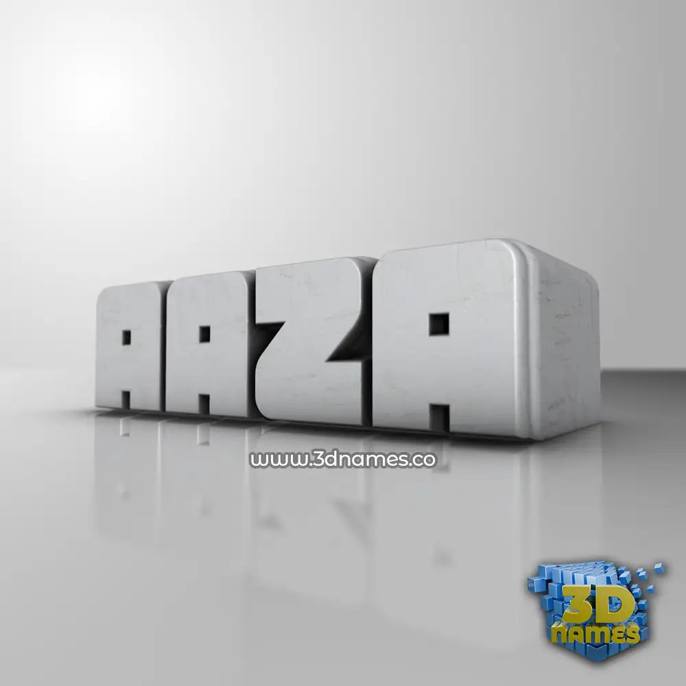 aaza in White Metro style - 3D name wallpaper