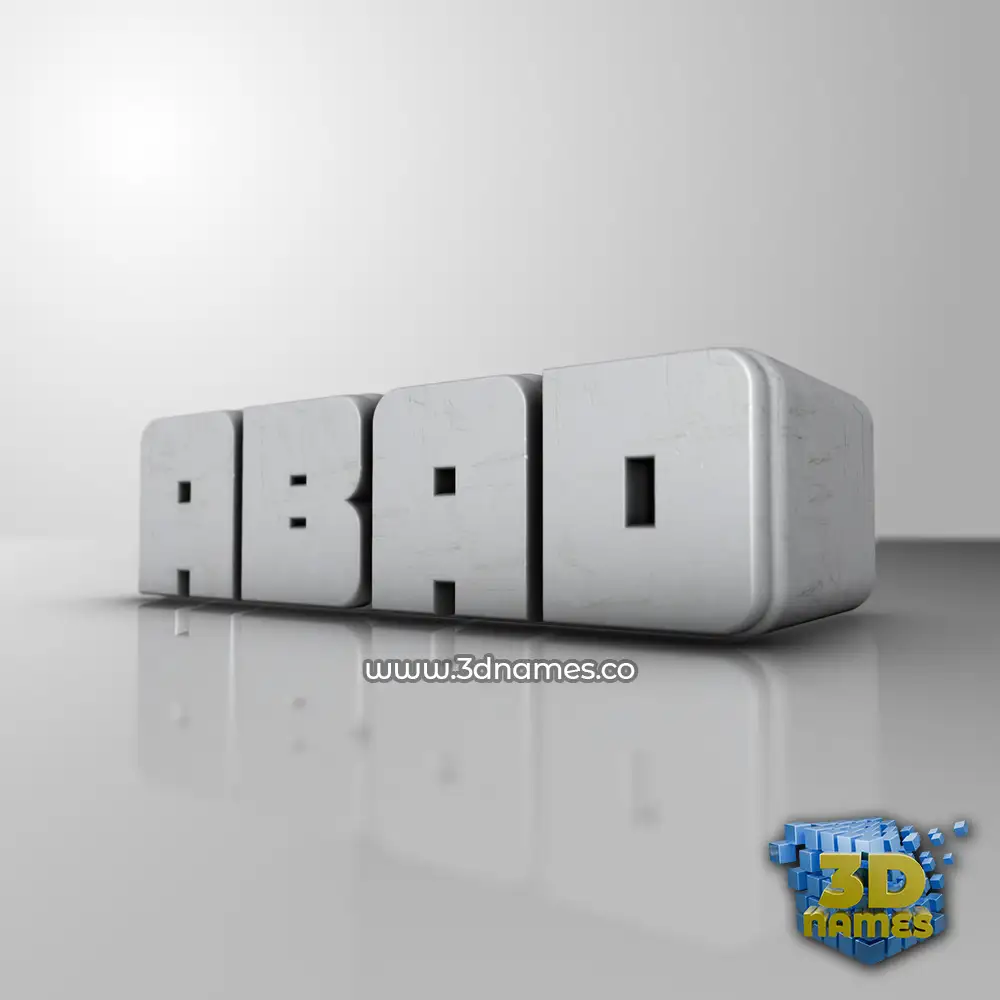 abad in White Metro style - 3D name wallpaper