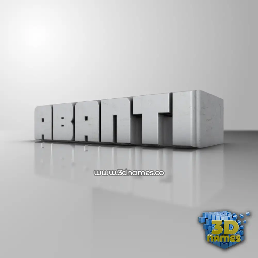 abanti in White Metro style - 3D name wallpaper