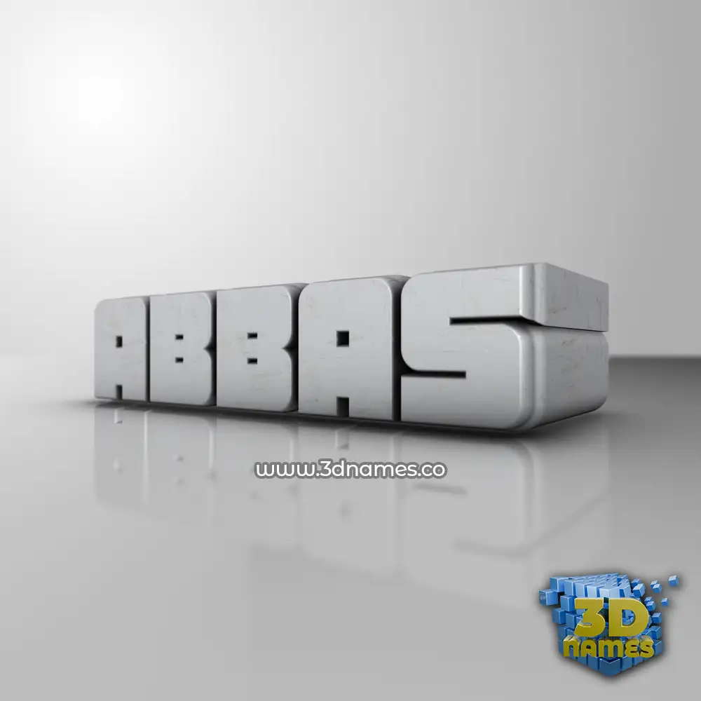 abbas in White Metro style - 3D name wallpaper