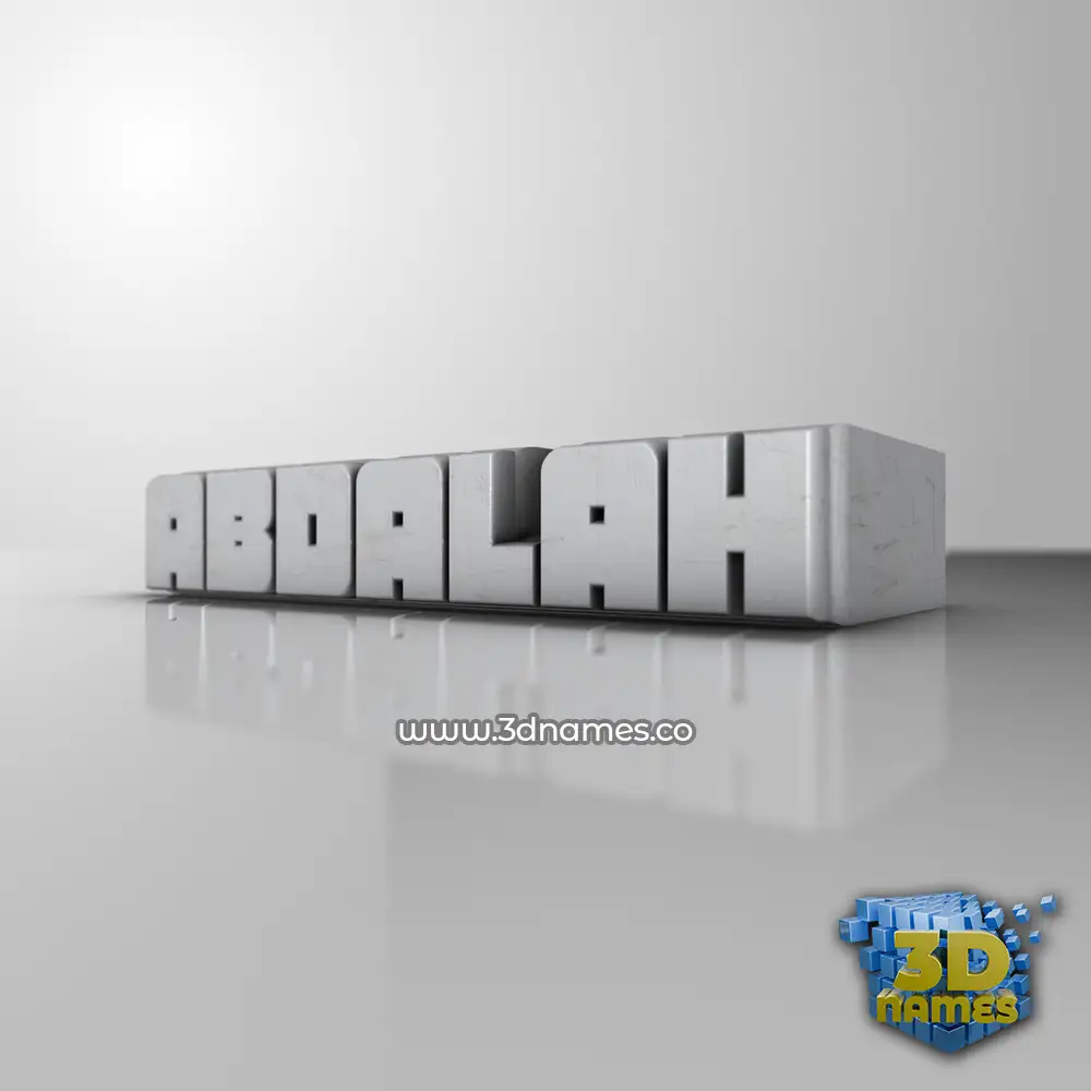 abdalah in White Metro style - 3D name wallpaper