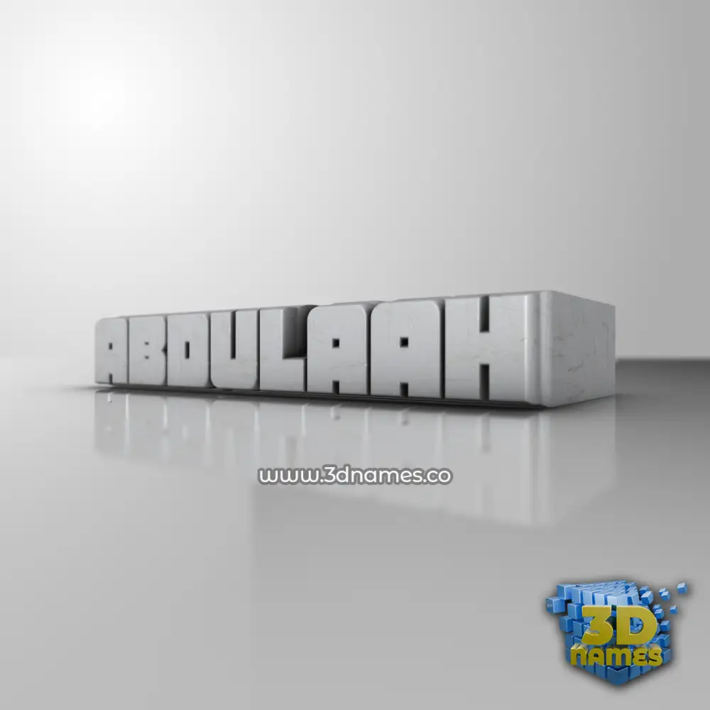 abdulaah in White Metro style - 3D name wallpaper