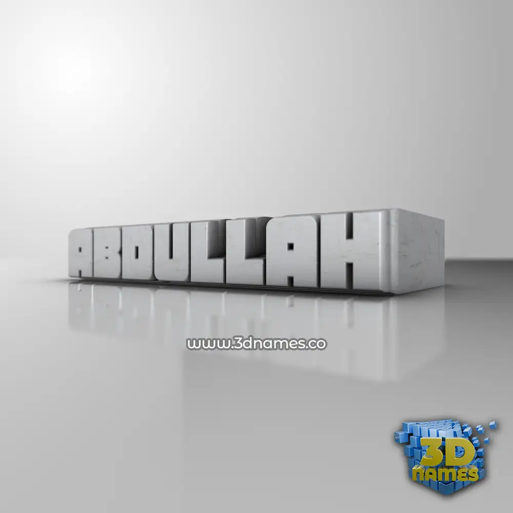 abdullah in White Metro style - 3D name wallpaper