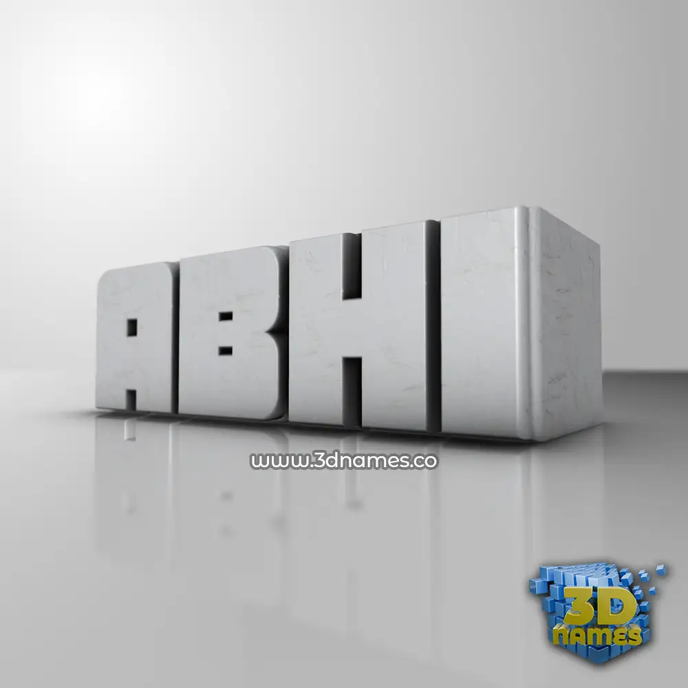 abhi in White Metro style - 3D name wallpaper
