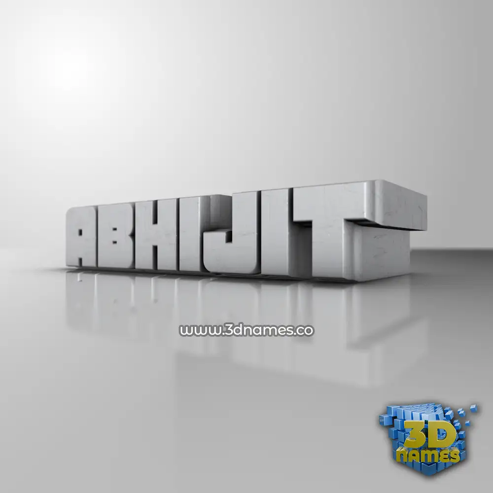 abhijit in White Metro style - 3D name wallpaper