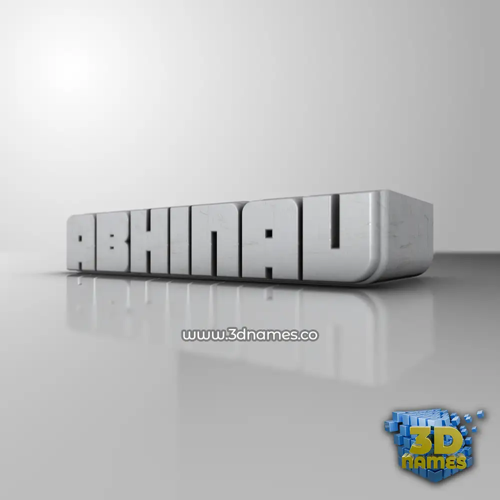 abhinav in White Metro style - 3D name wallpaper