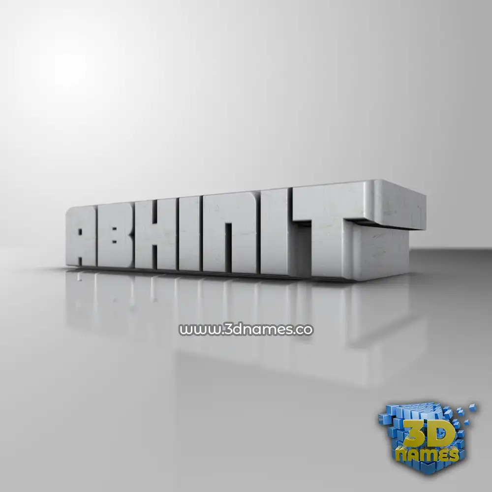 abhinit in White Metro style - 3D name wallpaper
