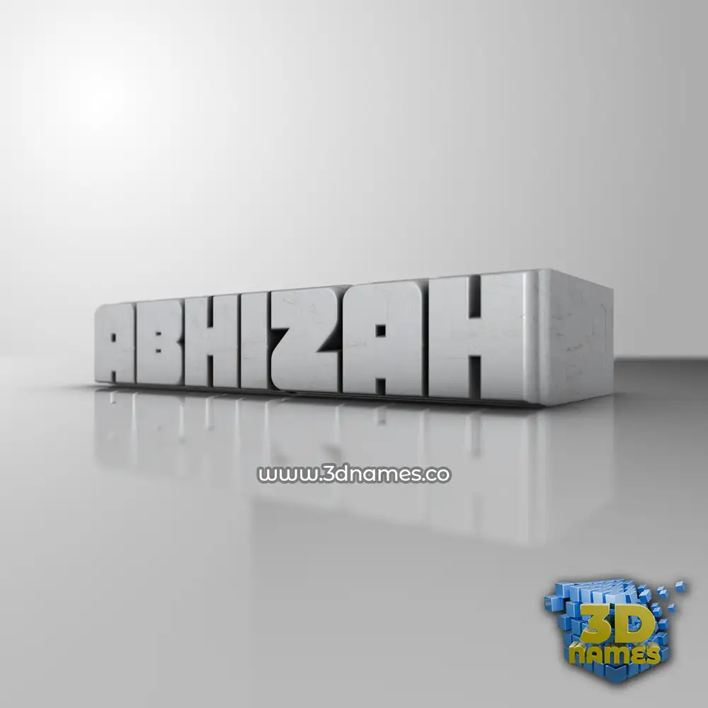abhizah in White Metro style - 3D name wallpaper