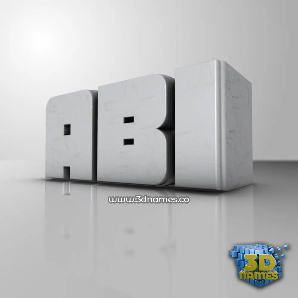 abi in White Metro style - 3D name wallpaper