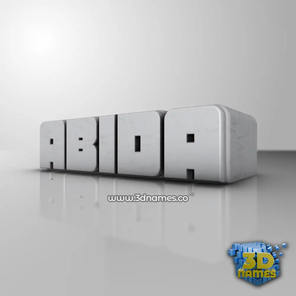 abida in White Metro style - 3D name wallpaper