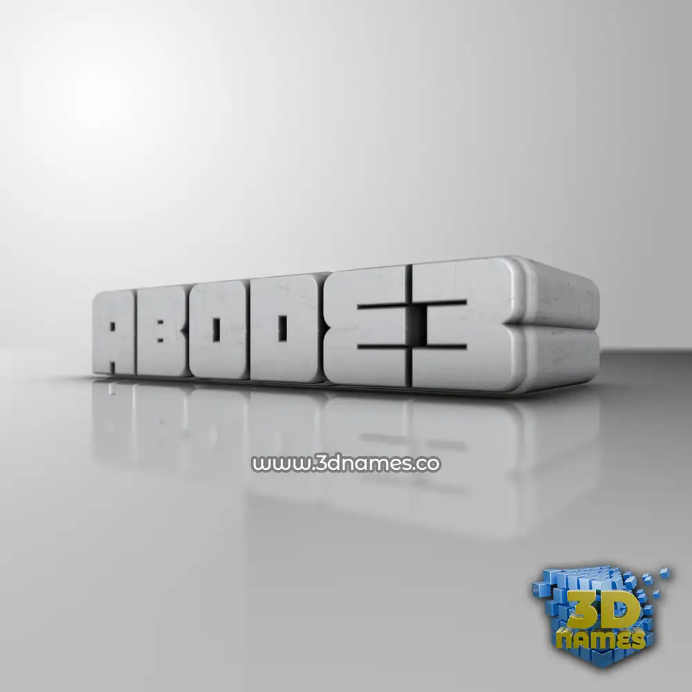 abode3 in White Metro style - 3D name wallpaper