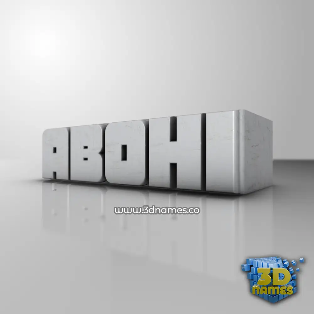 abohi in White Metro style - 3D name wallpaper