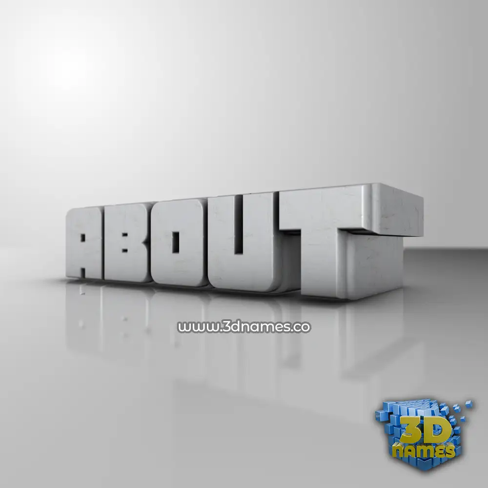 about in White Metro style - 3D name wallpaper