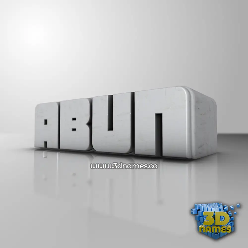 abun in White Metro style - 3D name wallpaper