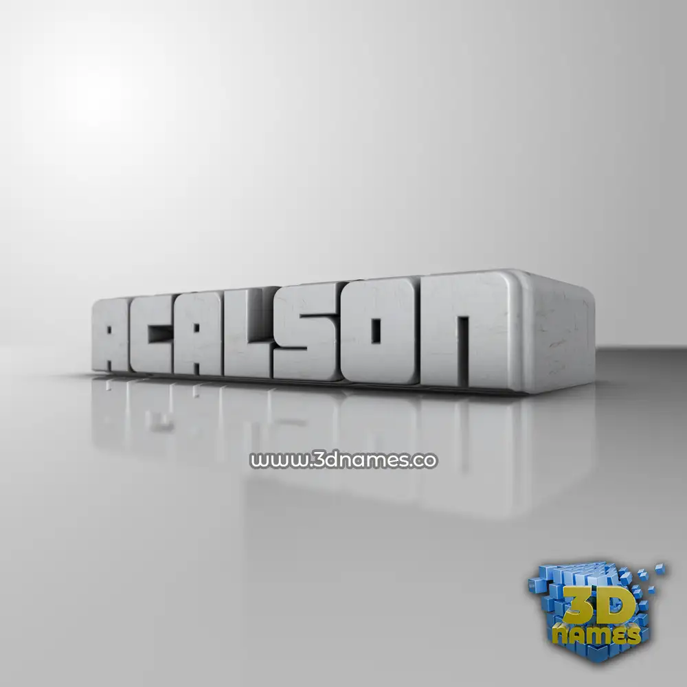 acalson in White Metro style - 3D name wallpaper