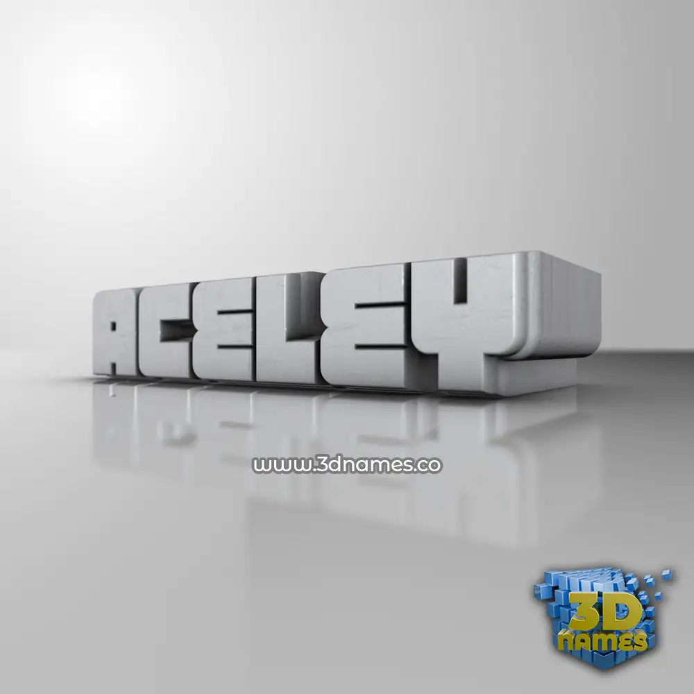 aceley in White Metro style - 3D name wallpaper