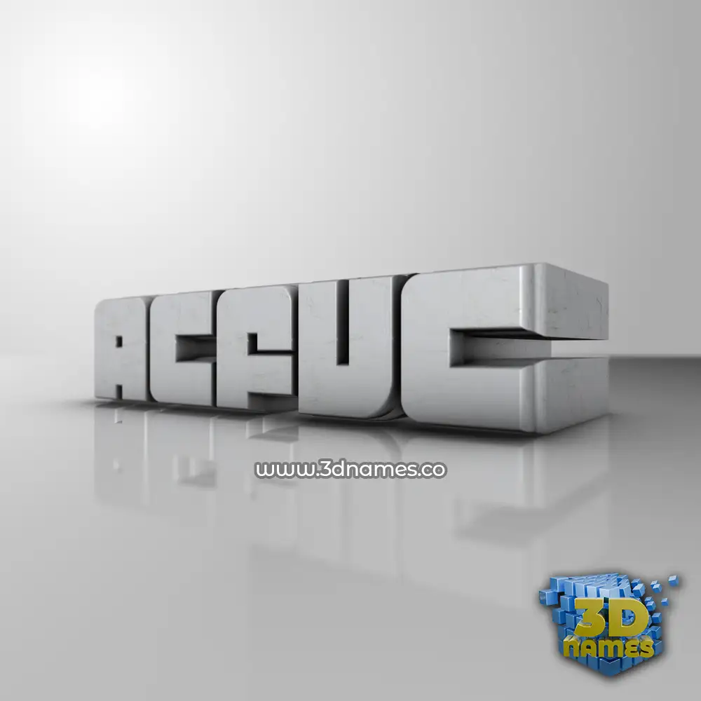 acfvc in White Metro style - 3D name wallpaper