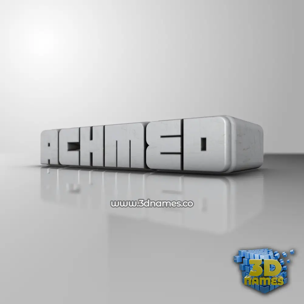 achmed in White Metro style - 3D name wallpaper