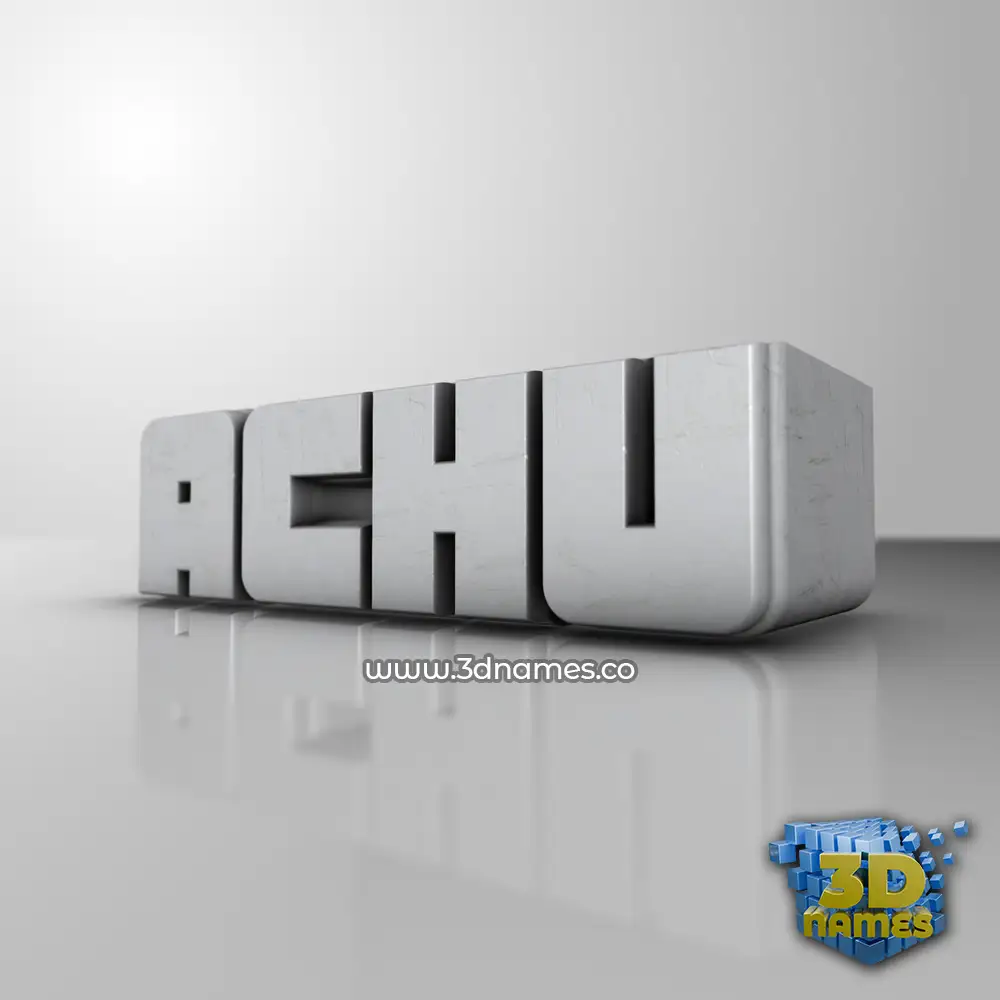 achu in White Metro style - 3D name wallpaper