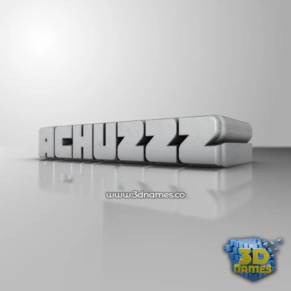 achuzzz in White Metro style - 3D name wallpaper
