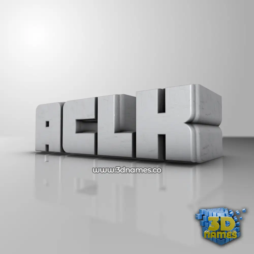 aclk in White Metro style - 3D name wallpaper