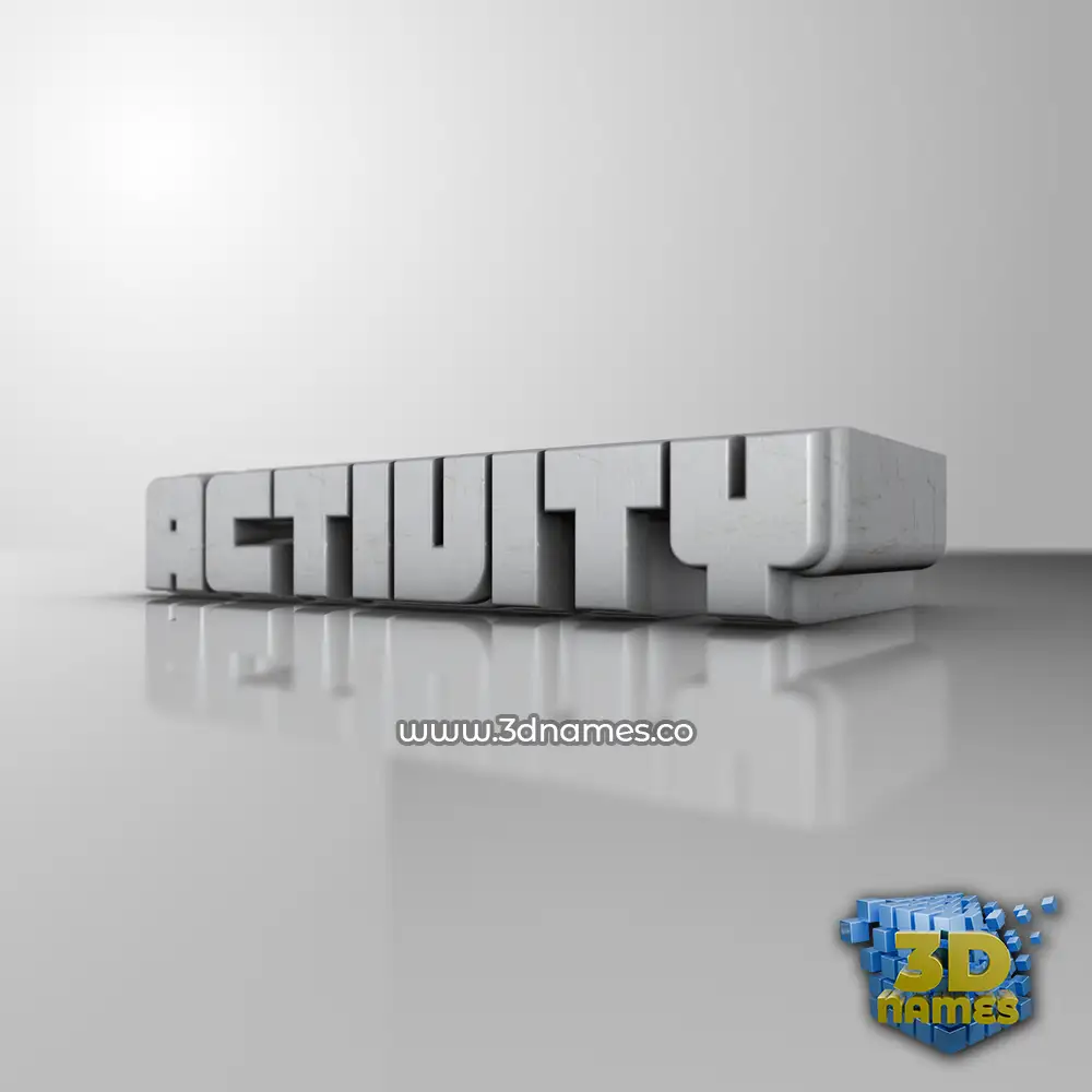 activity in White Metro style - 3D name wallpaper