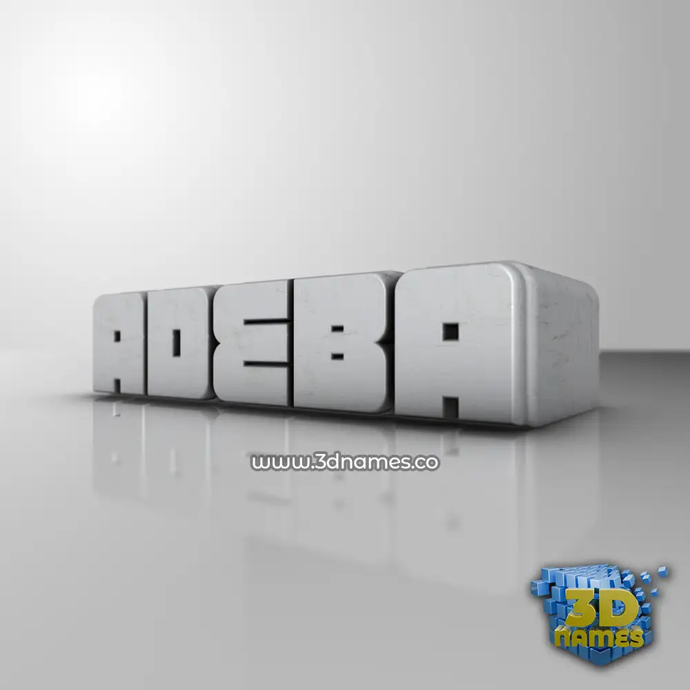 adeba in White Metro style - 3D name wallpaper