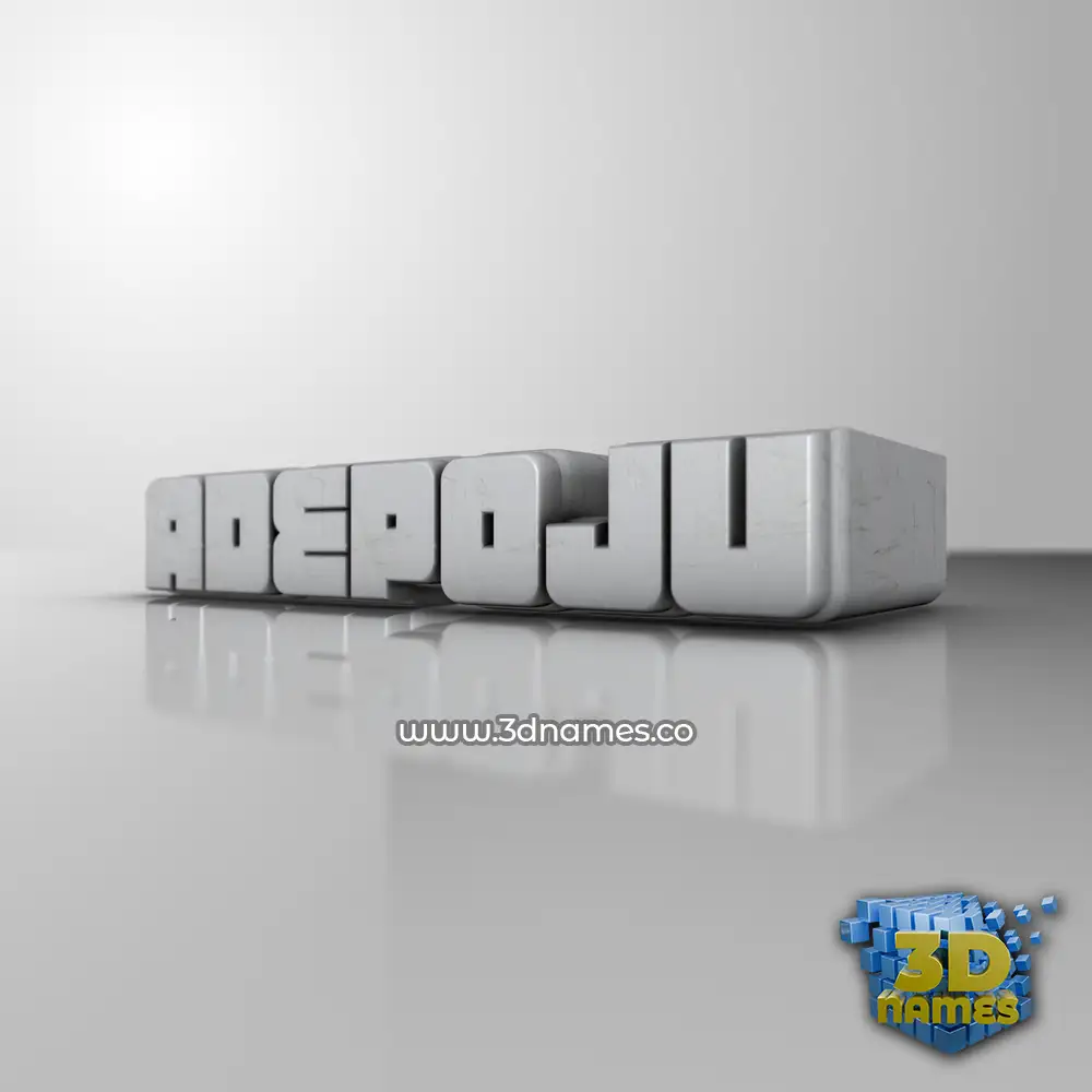 adepoju in White Metro style - 3D name wallpaper
