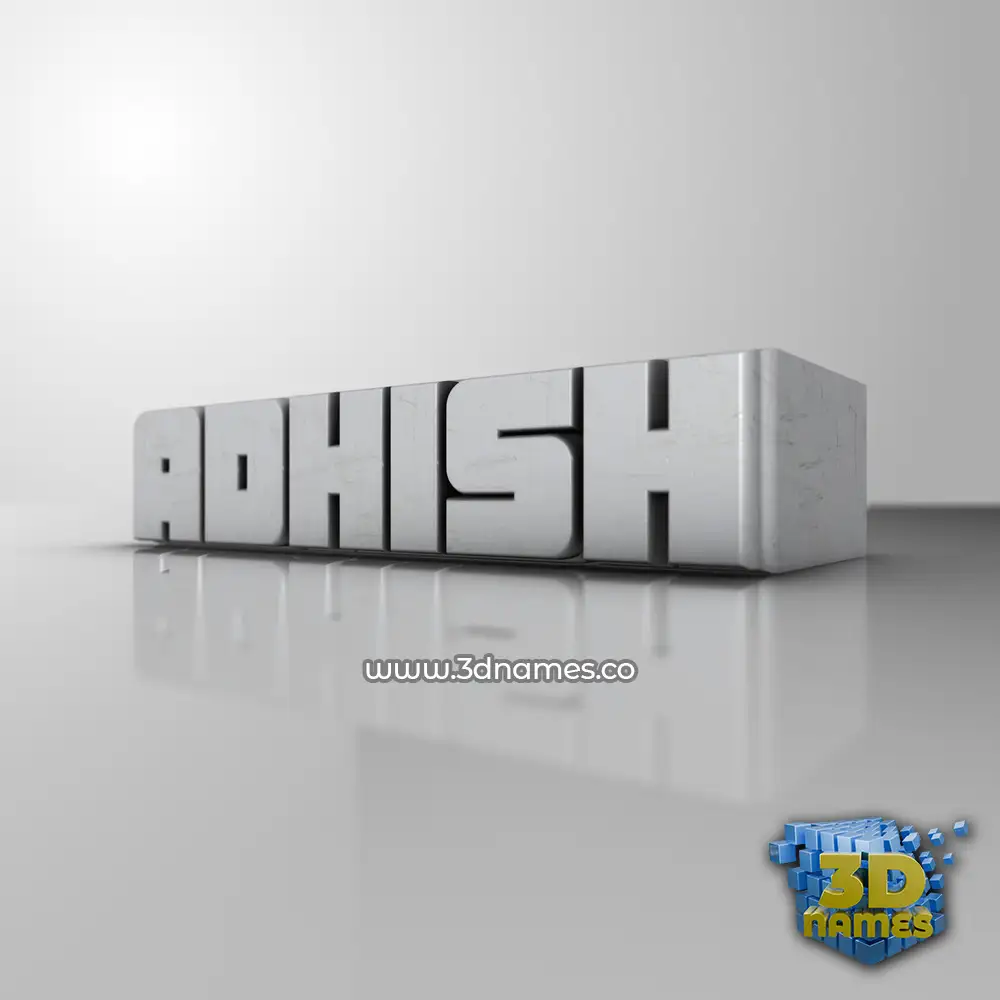 adhish in White Metro style - 3D name wallpaper