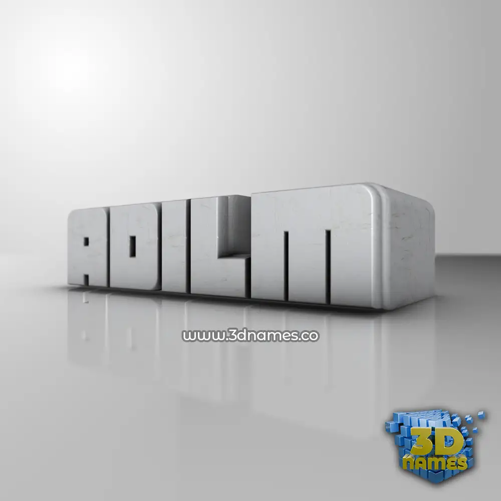 adilm in White Metro style - 3D name wallpaper